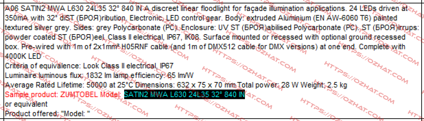 SATIN2 MWA L630 24L35 32° 840 IO  Zumtobel