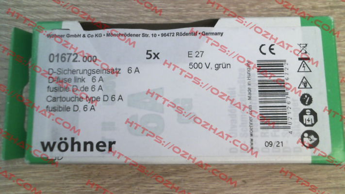 01672 (pack x5) Wöhner
