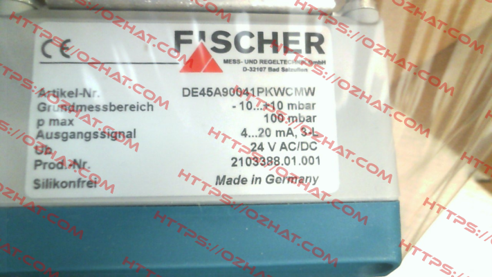 Art. Nr.: DE45A90041PKWCMW Fischer Mess Regeltechnik