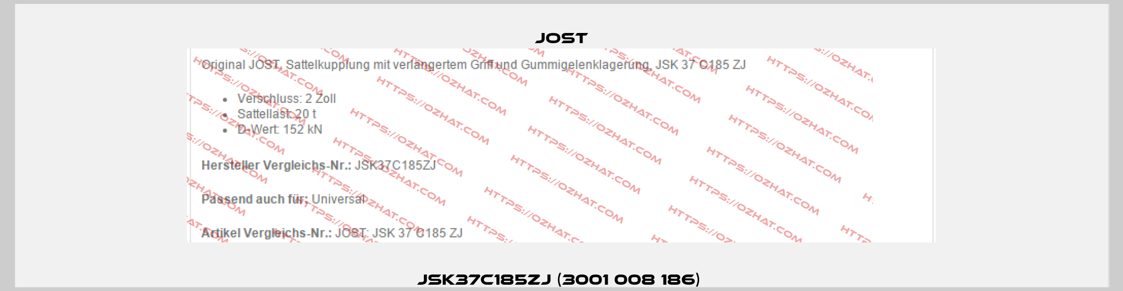 JSK37C185ZJ (3001 008 186)  Jost