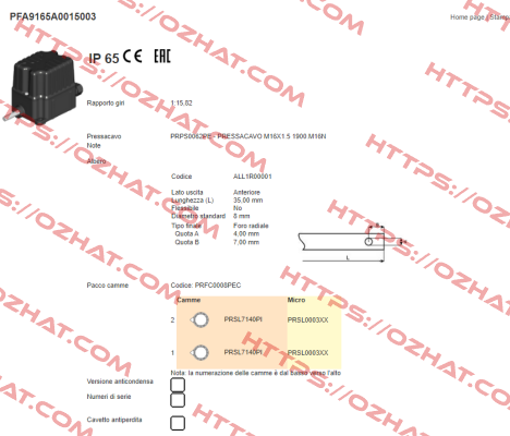 PFA9165A0015003 Ter Tecno Elettrica Ravasi