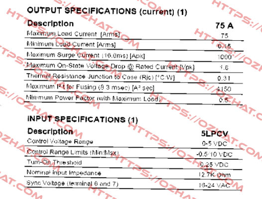 5LPCV2475 5 VDC  Crydom