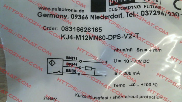 p/n: 08316626165, Type: KJ4-M12MN60-DPS-V2-T Pulsotronic
