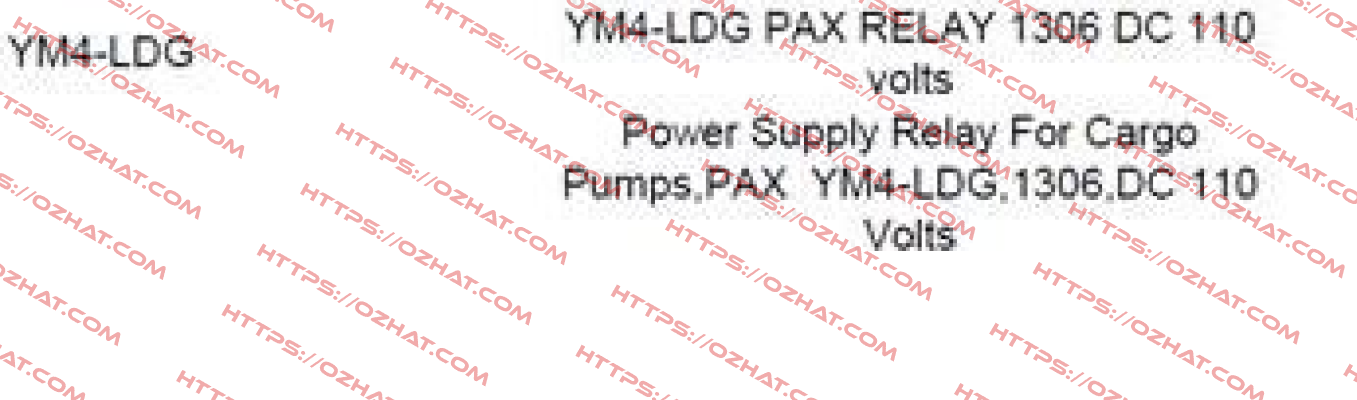 YM4-LDG PAX RELAY 1306 DC 110  Luxco (formerly Westronics)