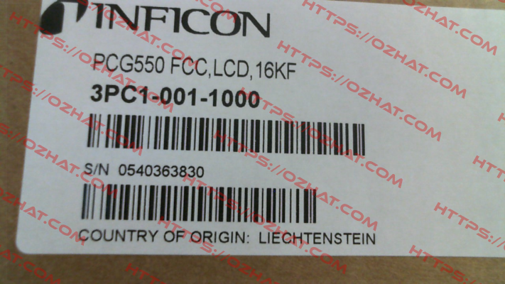 3PC1-001-1000 	PCG550 FCC,LCD,16KF Inficon