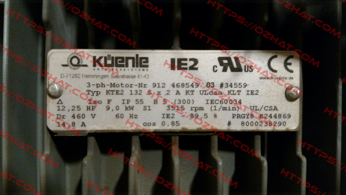 KTE2 132 SX2A KT ULcsa KLT IE2 Küenle