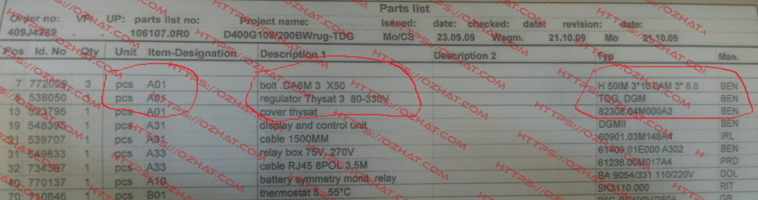 538050 obsolete,replaced by 10091560  Benning