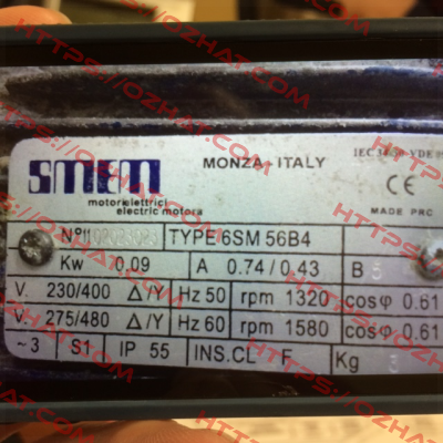 6SM56B 4POLE B5 Smem