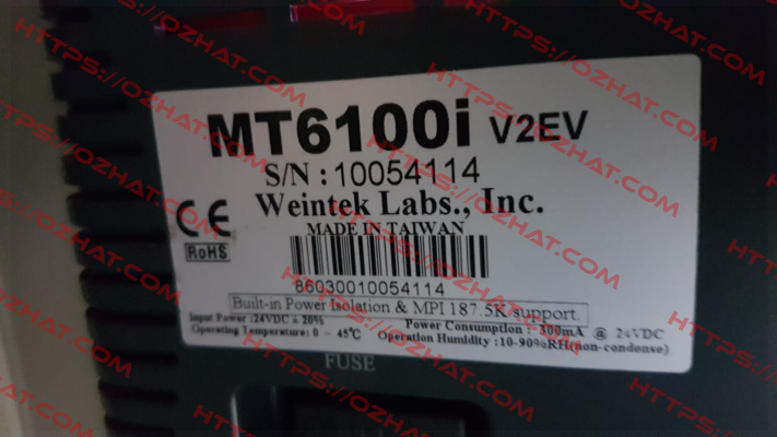 MT6100I V2EV -obsolete, alternative - MT8102iE  Weintek