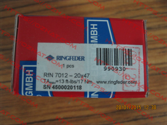 RFN7012 20X47 Ringfeder