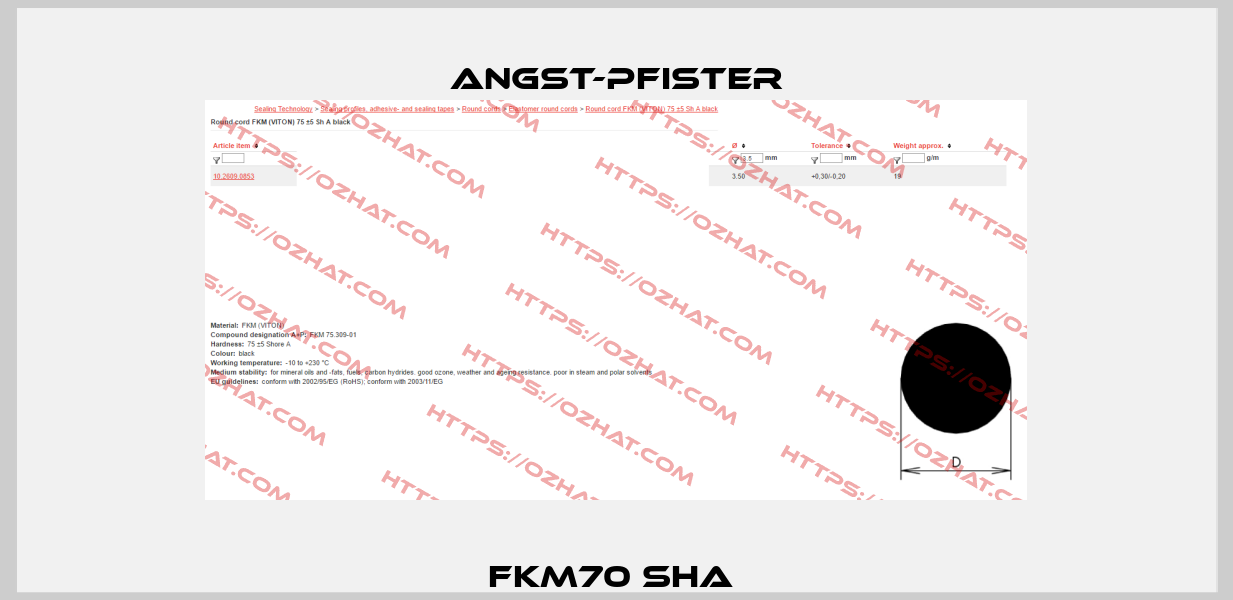 FKM70 ShA  Angst-Pfister