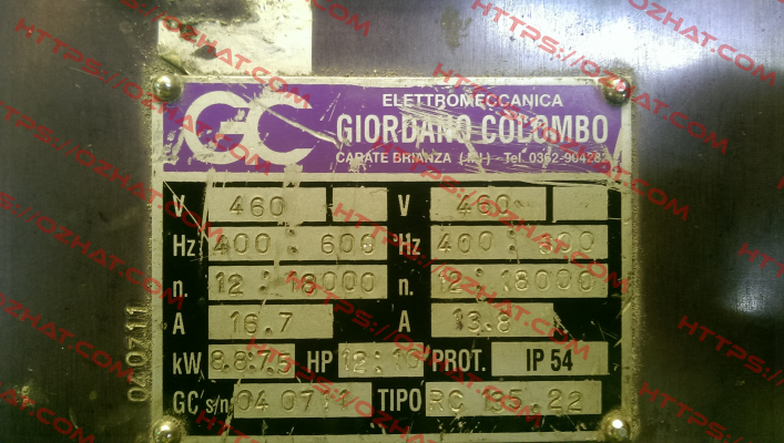 RC 135 HSK F 63 GIORDANO COLOMBO