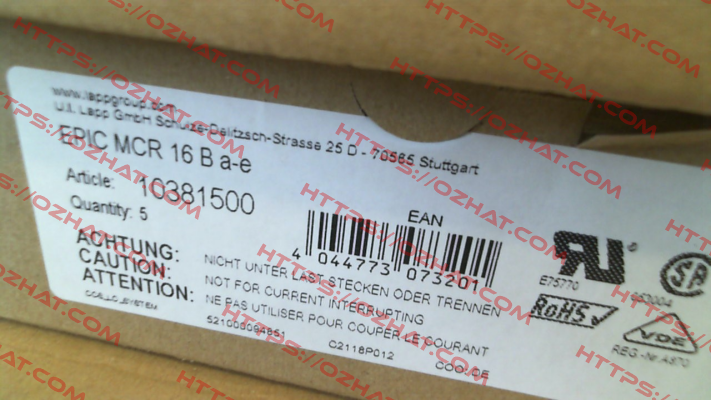 10381500 / EPIC MCR 16 B A-E Lapp Kabel