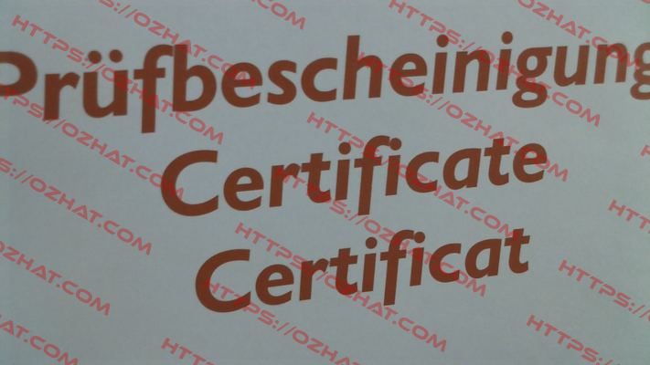 Inspection certificate for DTX-4000 Hans Schmidt