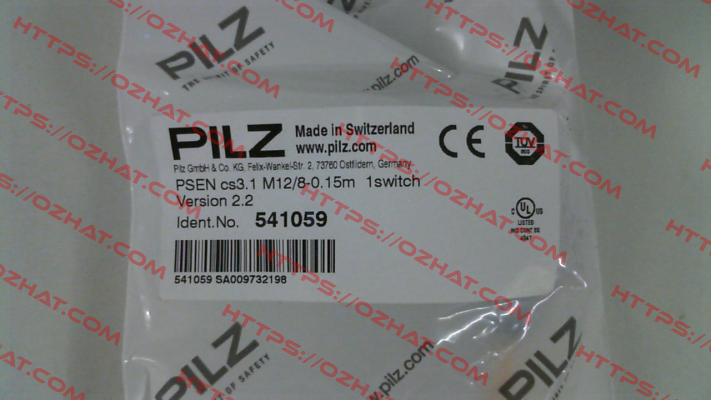 p/n: 541059, Type: PSEN cs3.1 M12/8-0.15m  1switch Pilz