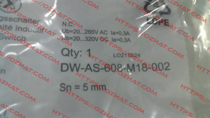 220-220-218 / DW-AS-608-M18-002 Contrinex