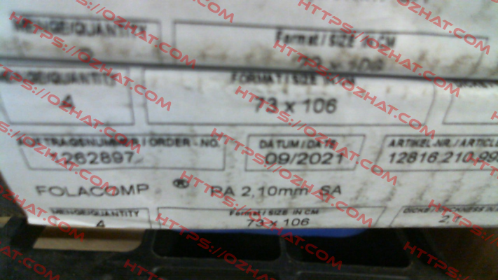 Folacomp PA 1060 x 730 x 2,10 mm Folex