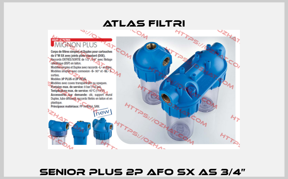 Senior Plus 2P AFO SX AS 3/4”  Atlas Filtri