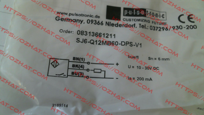 p/n: 08313661211, Type: SJ6-Q12MB60-DPS-V1 Pulsotronic