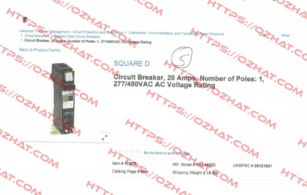FA14020C  Square D (Schneider Electric)