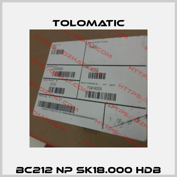BC212 NP SK18.000 HDB Tolomatic