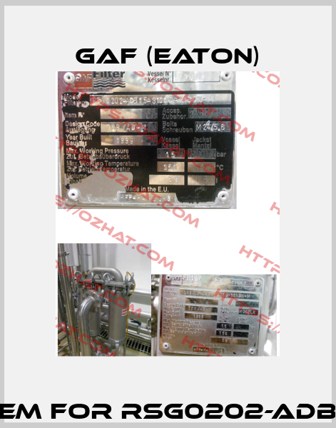 Filtration system for RSG0202-ADB15-S1000-11B0N-M  Gaf (Eaton)