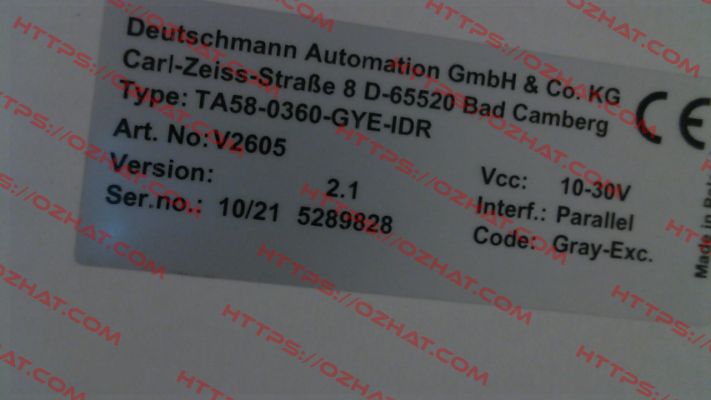 TA58-0360-GYE-IDR Deutschmann