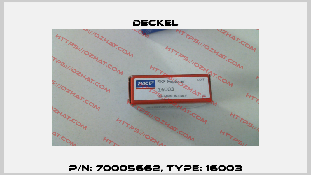 P/N: 70005662, Type: 16003 Deckel