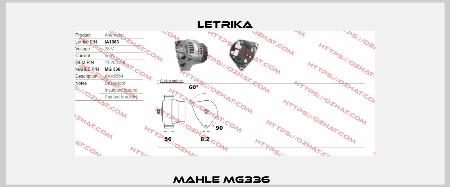 MAHLE MG336   Letrika