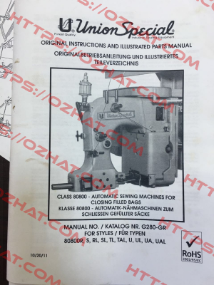 Part For 80800RL Union Special