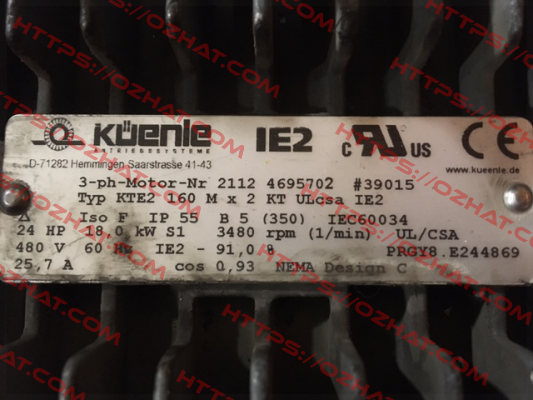 KTE2 160 M x 2 KT ULcsa IE2   OEM!!  Küenle