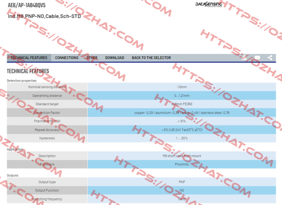 AE6/AP-1A848QV5 Micro Detectors / Diell (now Datasensing)