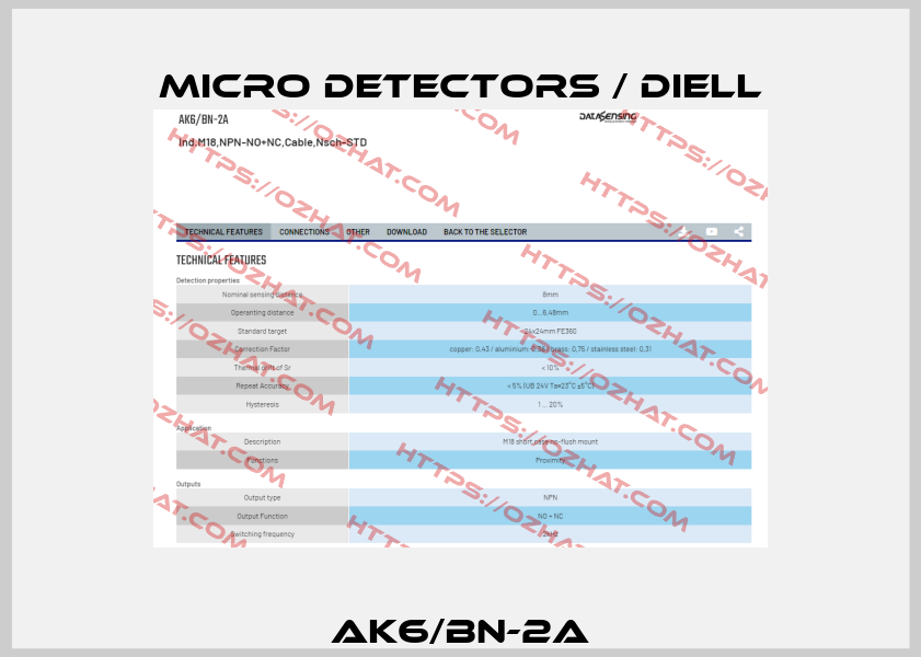 AK6/BN-2A Micro Detectors / Diell