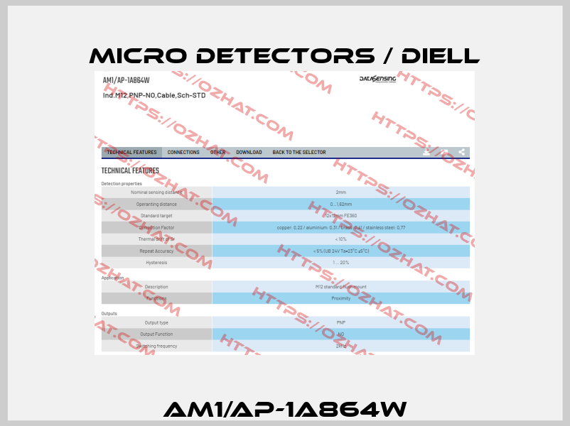 AM1/AP-1A864W Micro Detectors / Diell