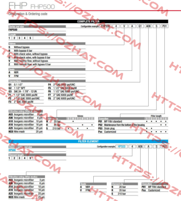 FHP-500-4-B-A-F5-A10-N-P02 MP Filtri