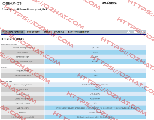 NX16SR/XAP-C010 Micro Detectors / Diell (now Datasensing)