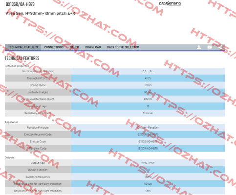 BX10SR/0A-HB79 Micro Detectors / Diell (now Datasensing)