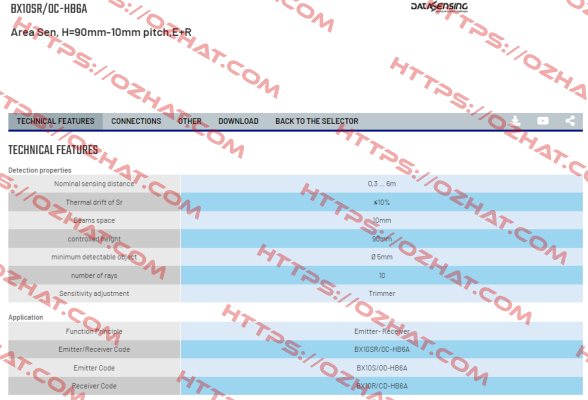 BX10SR/0C-HB6A Micro Detectors / Diell (now Datasensing)