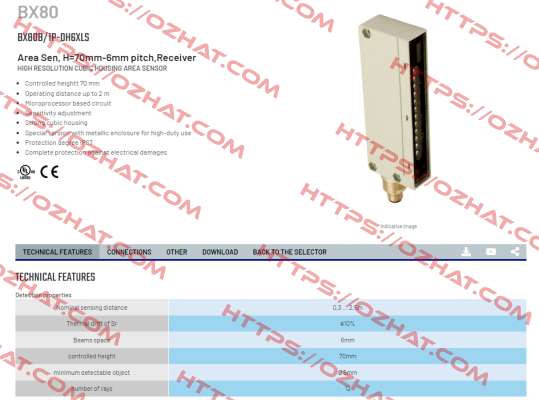 BX80B/1P-0H6XLS Micro Detectors / Diell (now Datasensing)