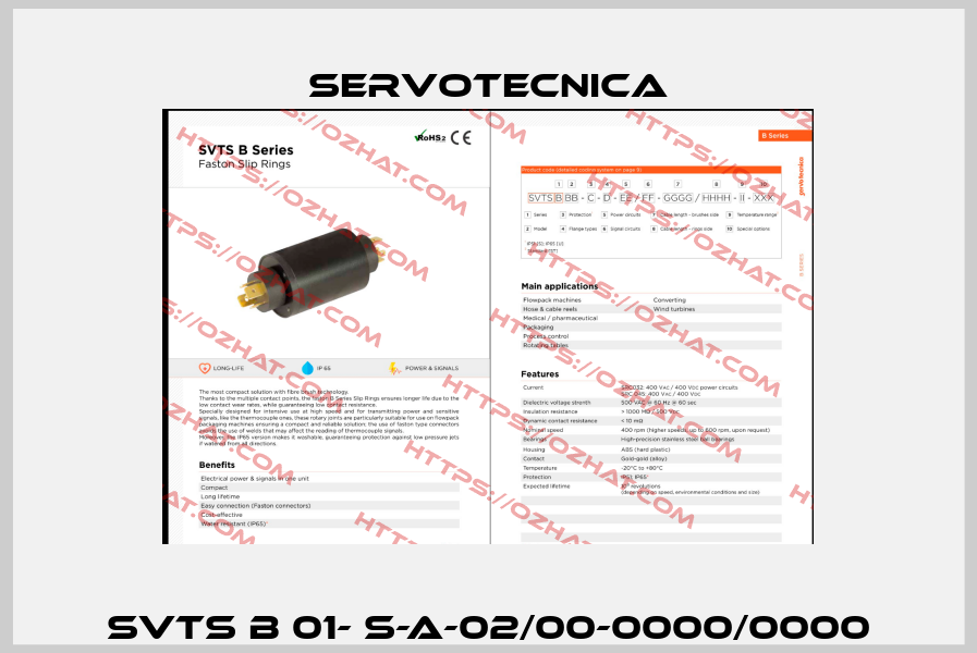 SVTS B 01- S-A-02/00-0000/0000 Servotecnica