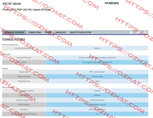 DM7/0P-1A84AN Micro Detectors / Diell (now Datasensing)