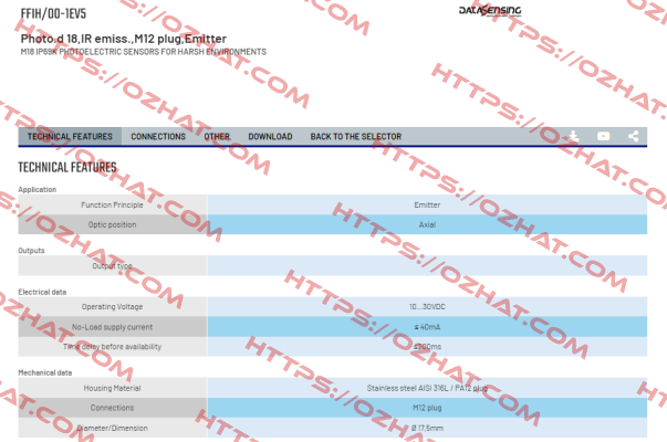 FFIH/00-1EV5 Micro Detectors / Diell (now Datasensing)