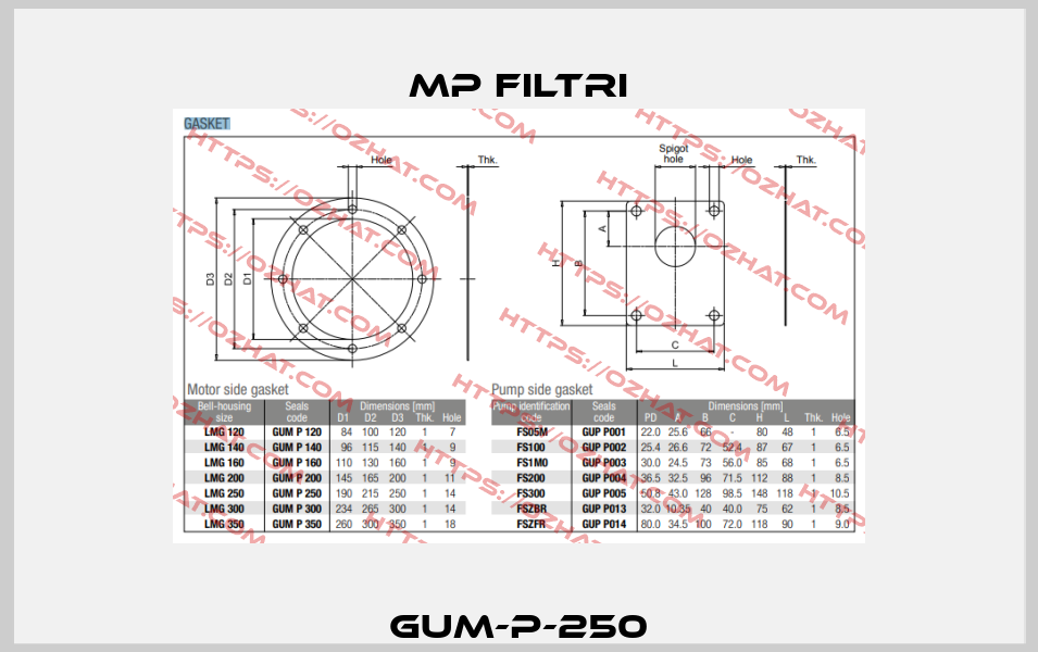 GUM-P-250 MP Filtri