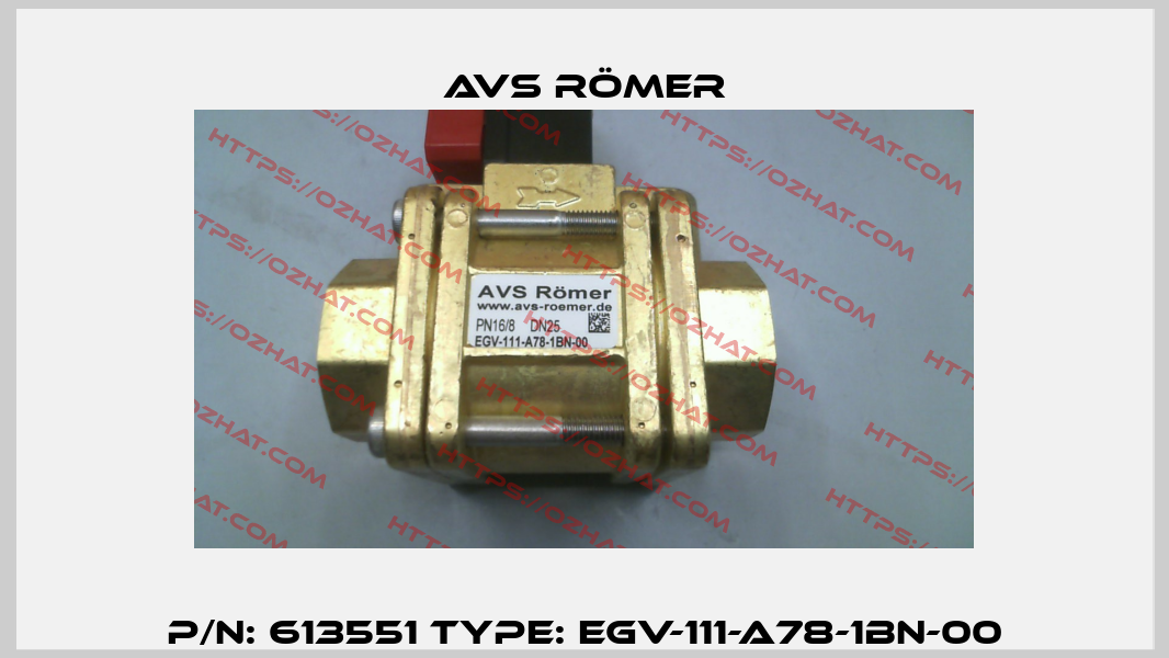 P/N: 613551 Type: EGV-111-A78-1BN-00 Avs Römer