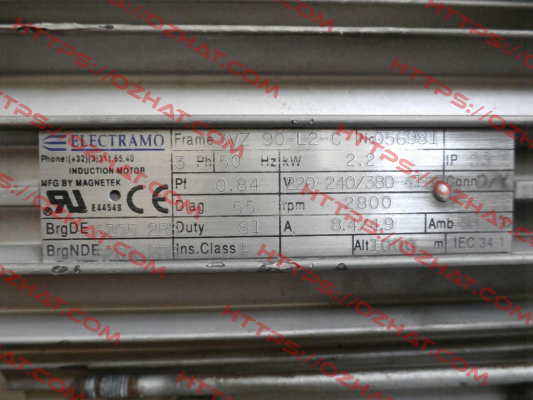 3VZ 90-L2-C not available, can be replaced by complete motor AP2.20D2N23 Electramo