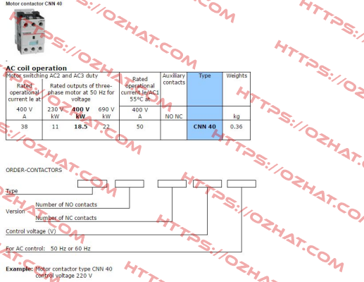 CNN 40 00 220V/60Hz RADE KONCAR