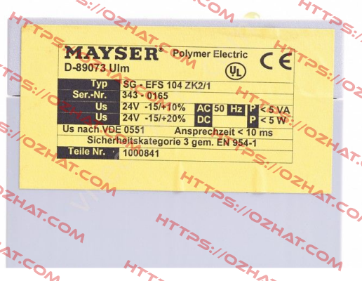 SG-EFS 104 ZK2/1 24V DC 1.2 k0hm  Mayser