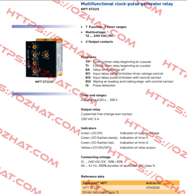 MFT ST22S Selectron