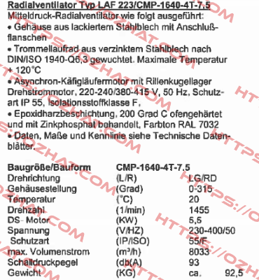 LAF 223/CMP-1640-4T-7.5  Sodeca