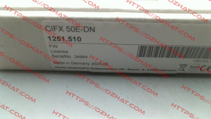 P/N: 1251.510 Type: CIFX 50E-DN/+ML Hilscher
